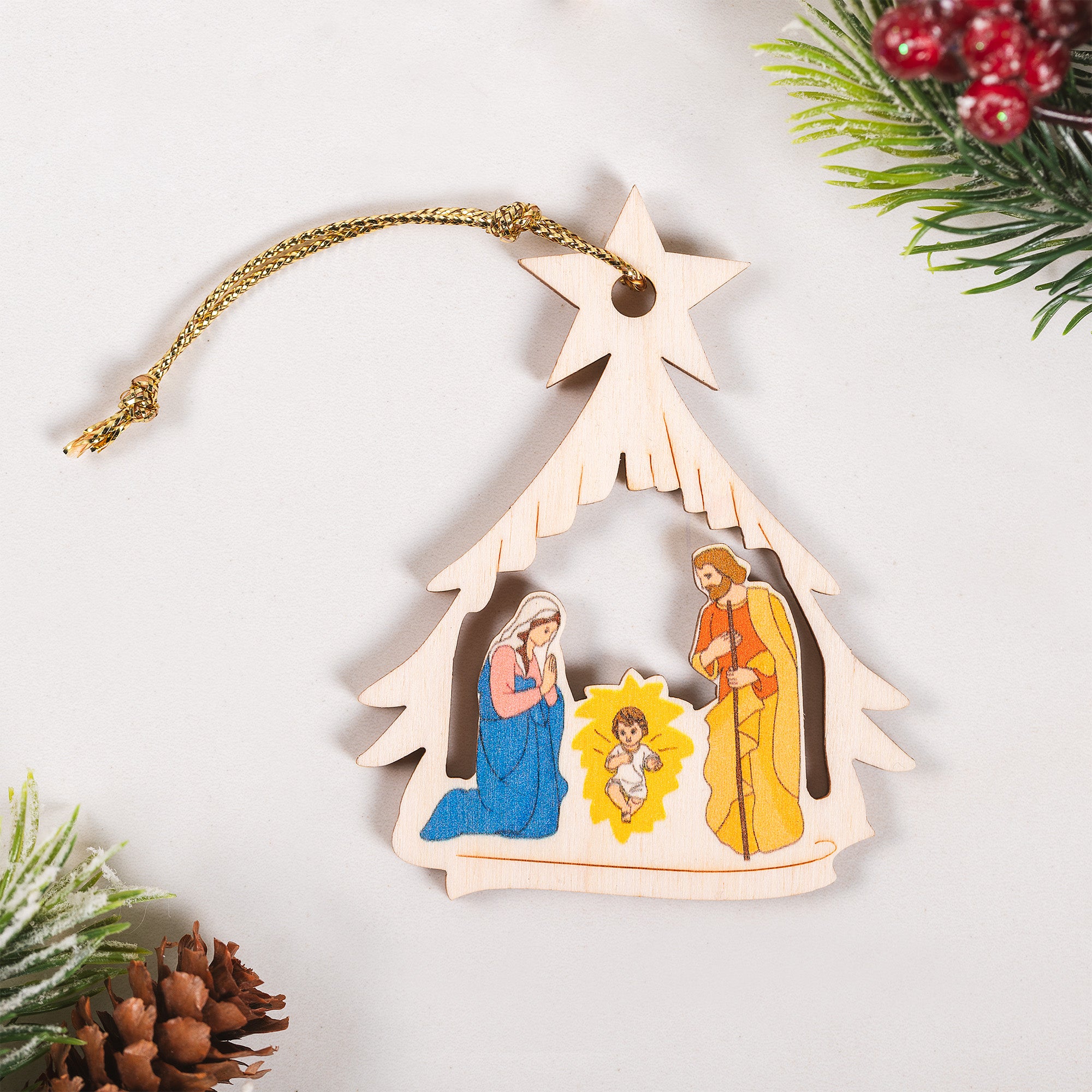 Laser Cut Stable Nativity Ornament