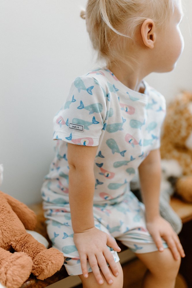 Jonah & the Whale Teal/Pink Soft & Comfy Kids Pajamas