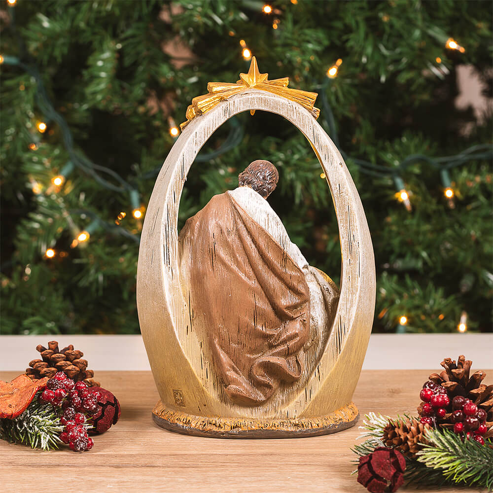 Lighted Holy Family Arch & Star Nativity Scene  - 10.25"