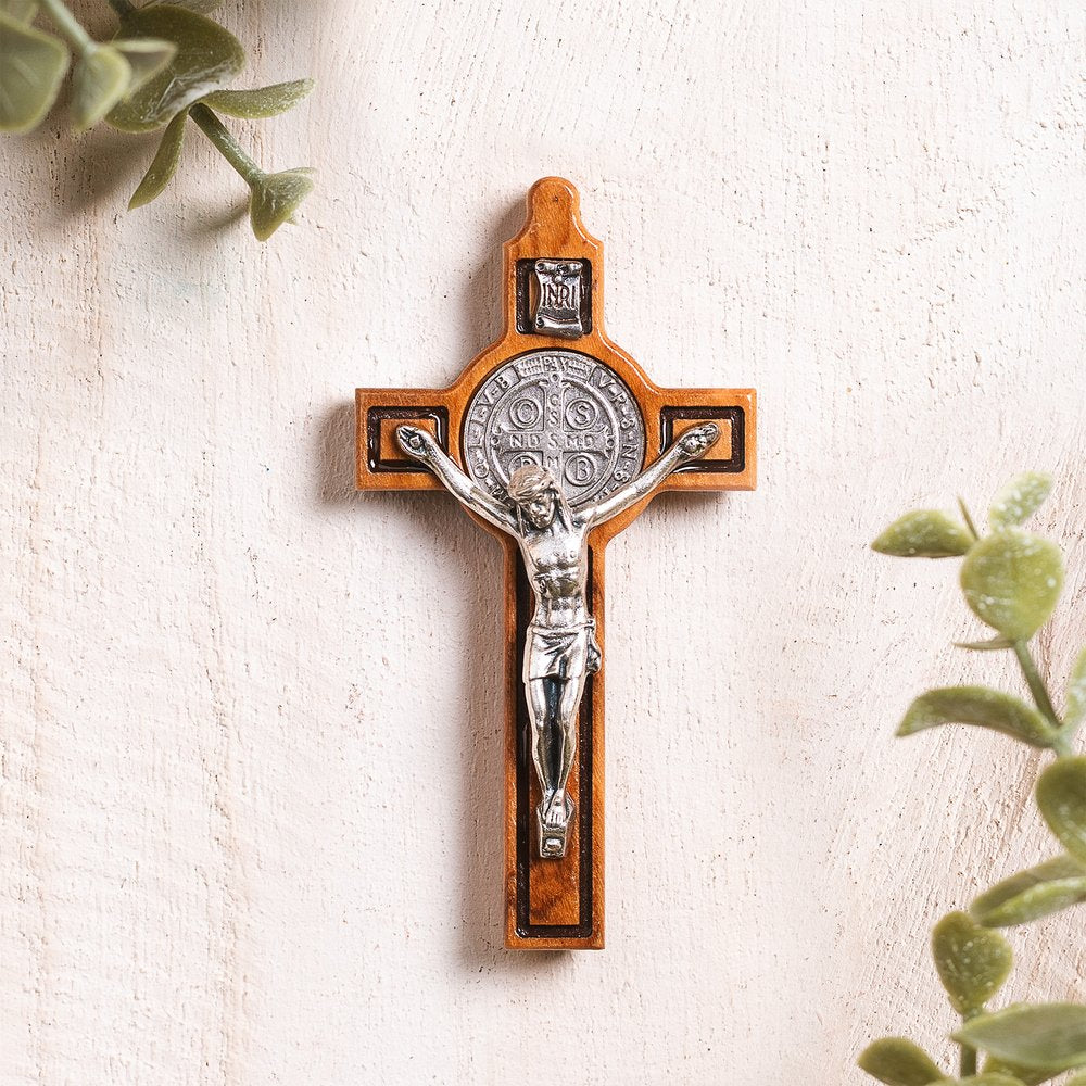 St. Benedict Crucifix Wooden Magnet - 3"