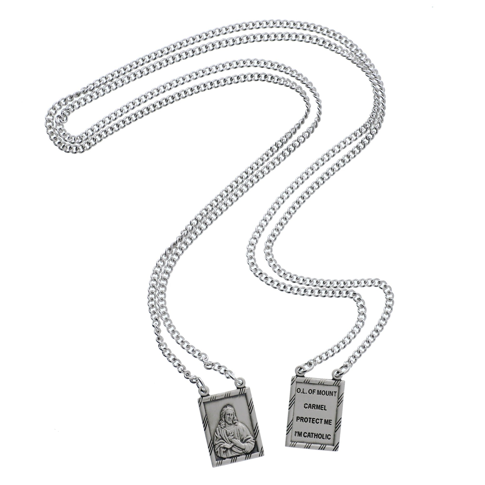 Sterling Silver Scapular with 30 inch Chain
