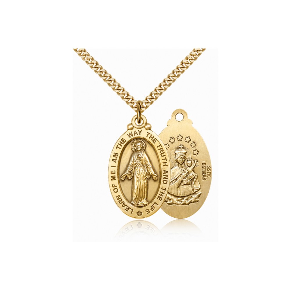 14 KT Gold Filled Petite Scapular Medal Necklace