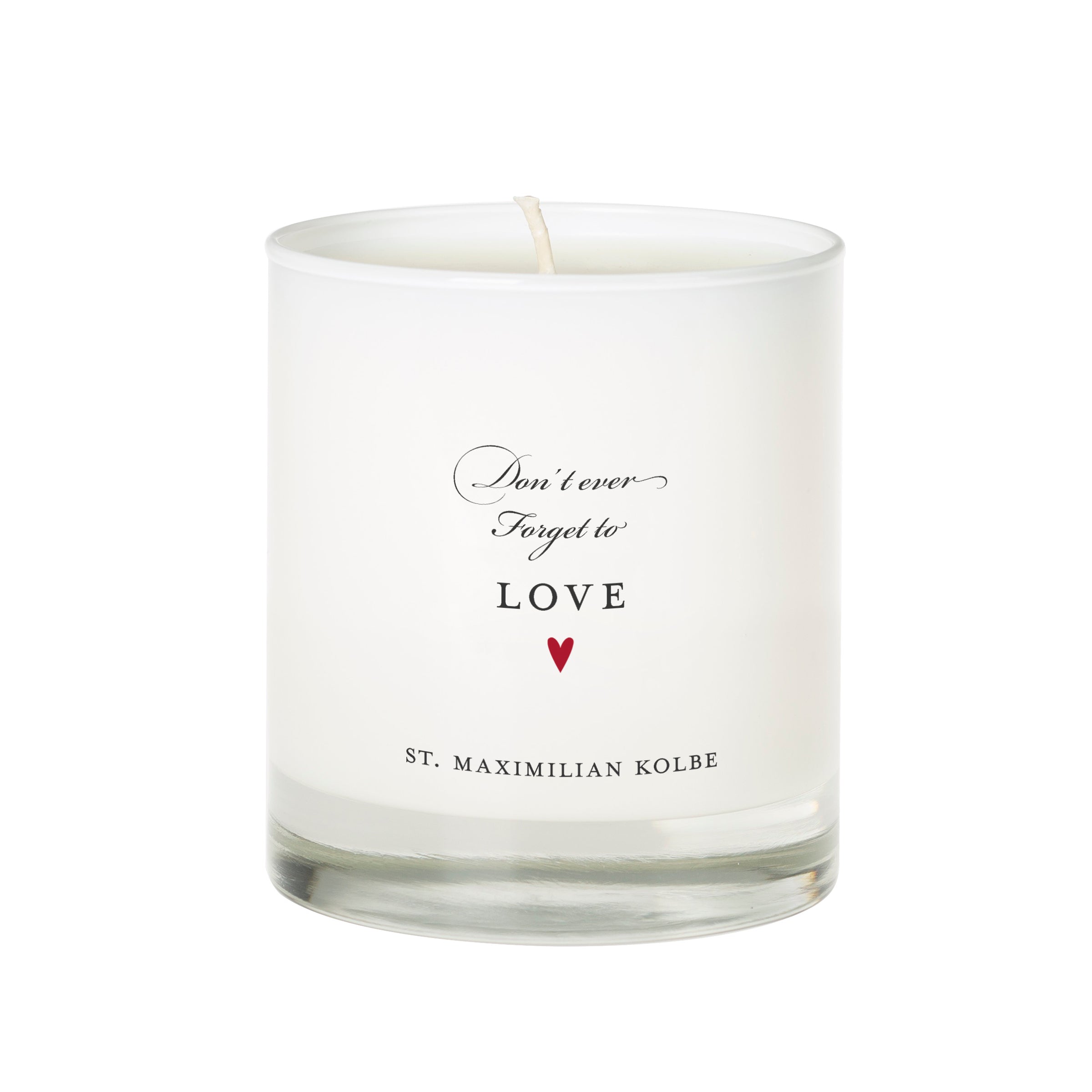 Maximilian Kolbe Forget Not Love Scented Candle
