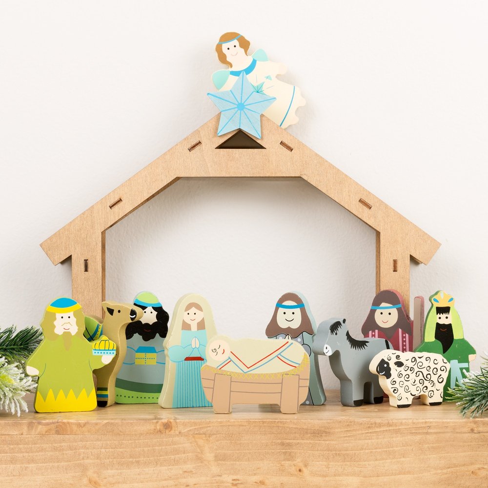Children's Wooden Nativity Set- 12 Piece