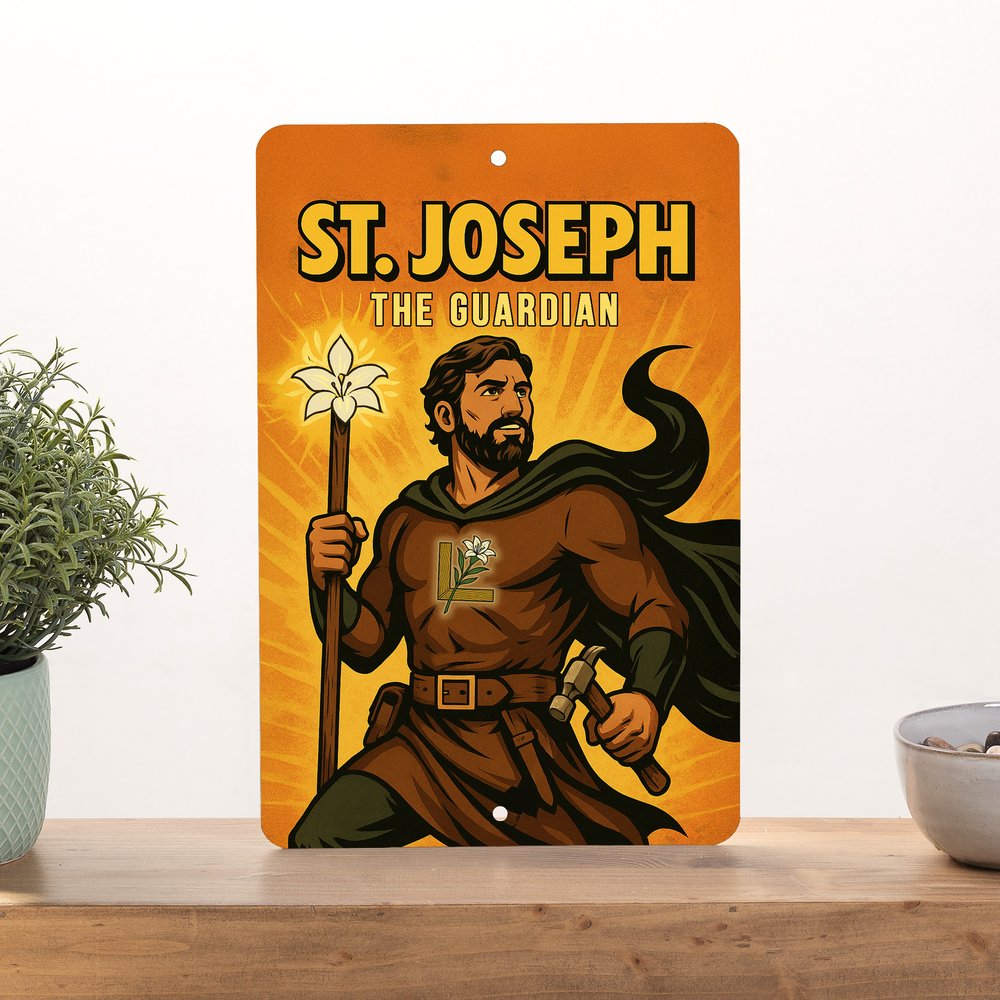 St. Joseph Superhero Tin Sign