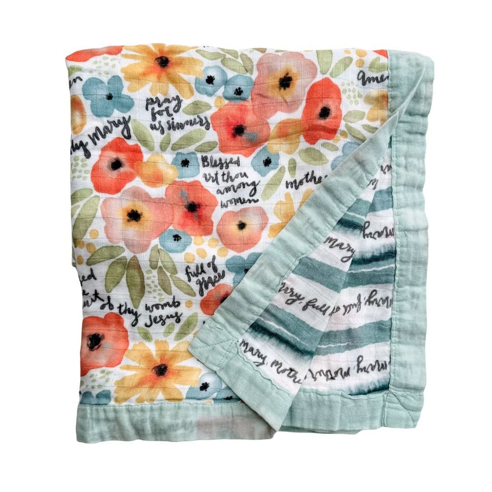 Watercolor Hail Mary Luxury Muslin Kids Blanket