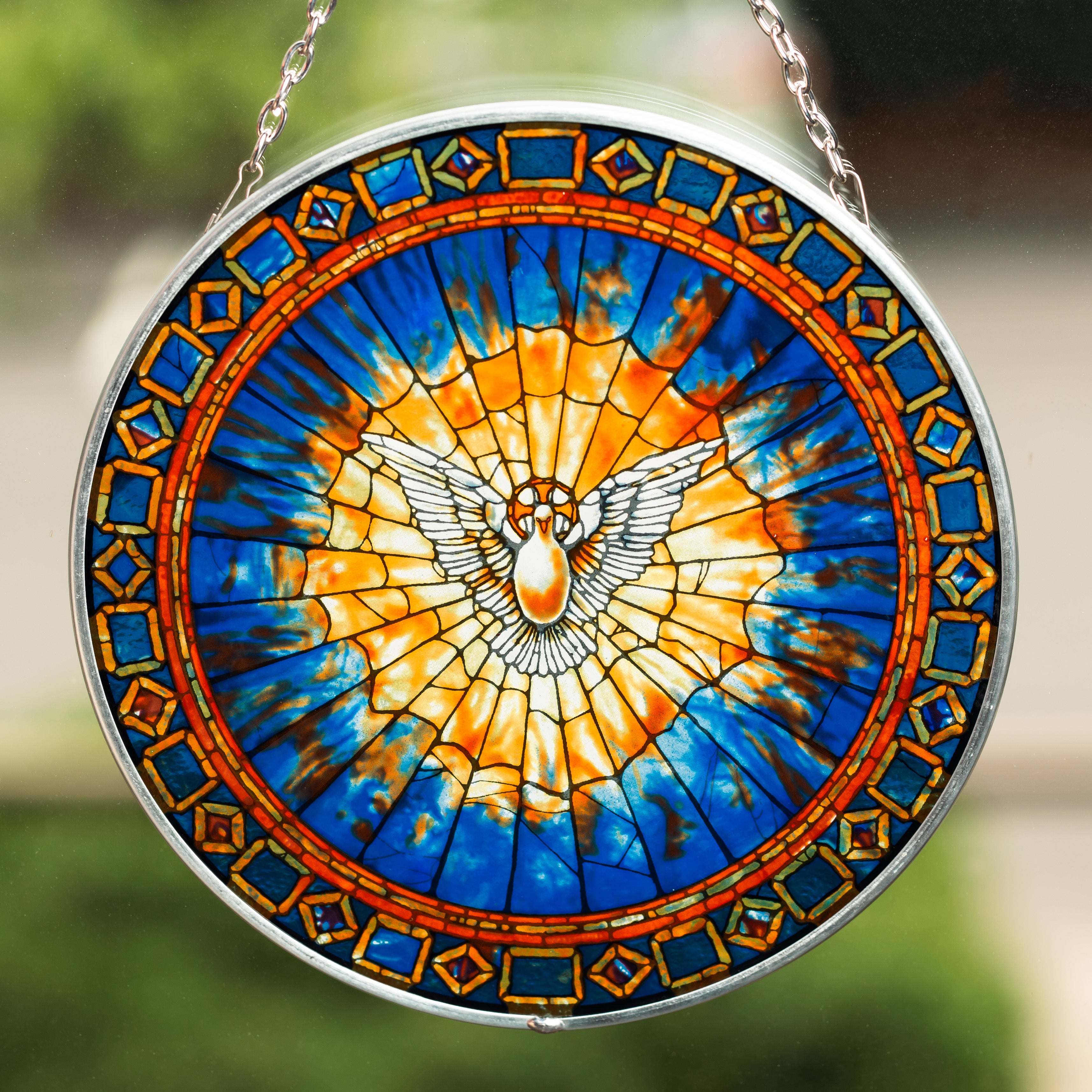 Holy Spirit Stained Glass Roundel - 6.5"