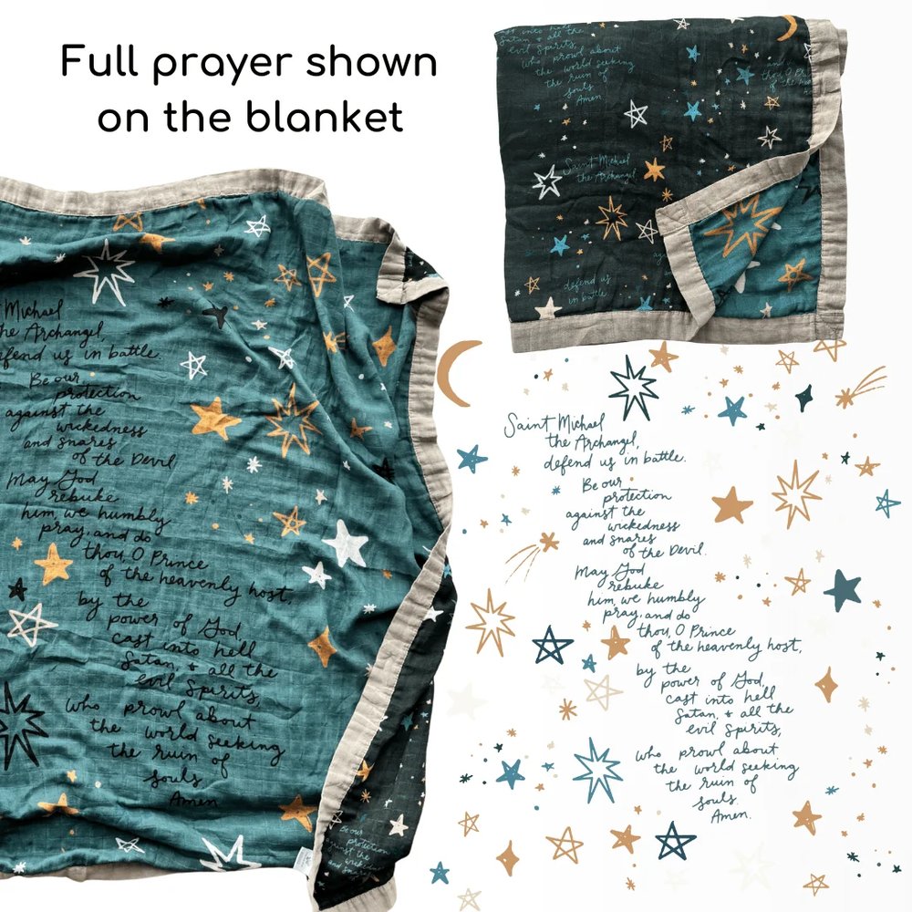 St. Michael Prayer Luxury Muslin Kids Blanket