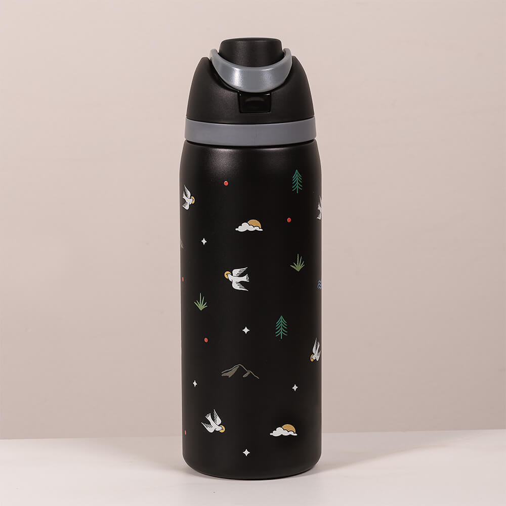 Personalized Black Confirmation Adventure Water Bottle