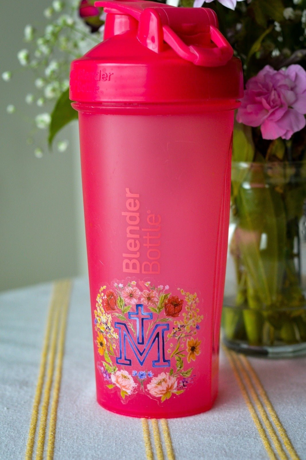 Floral Marian Cross Vinyl Sticker