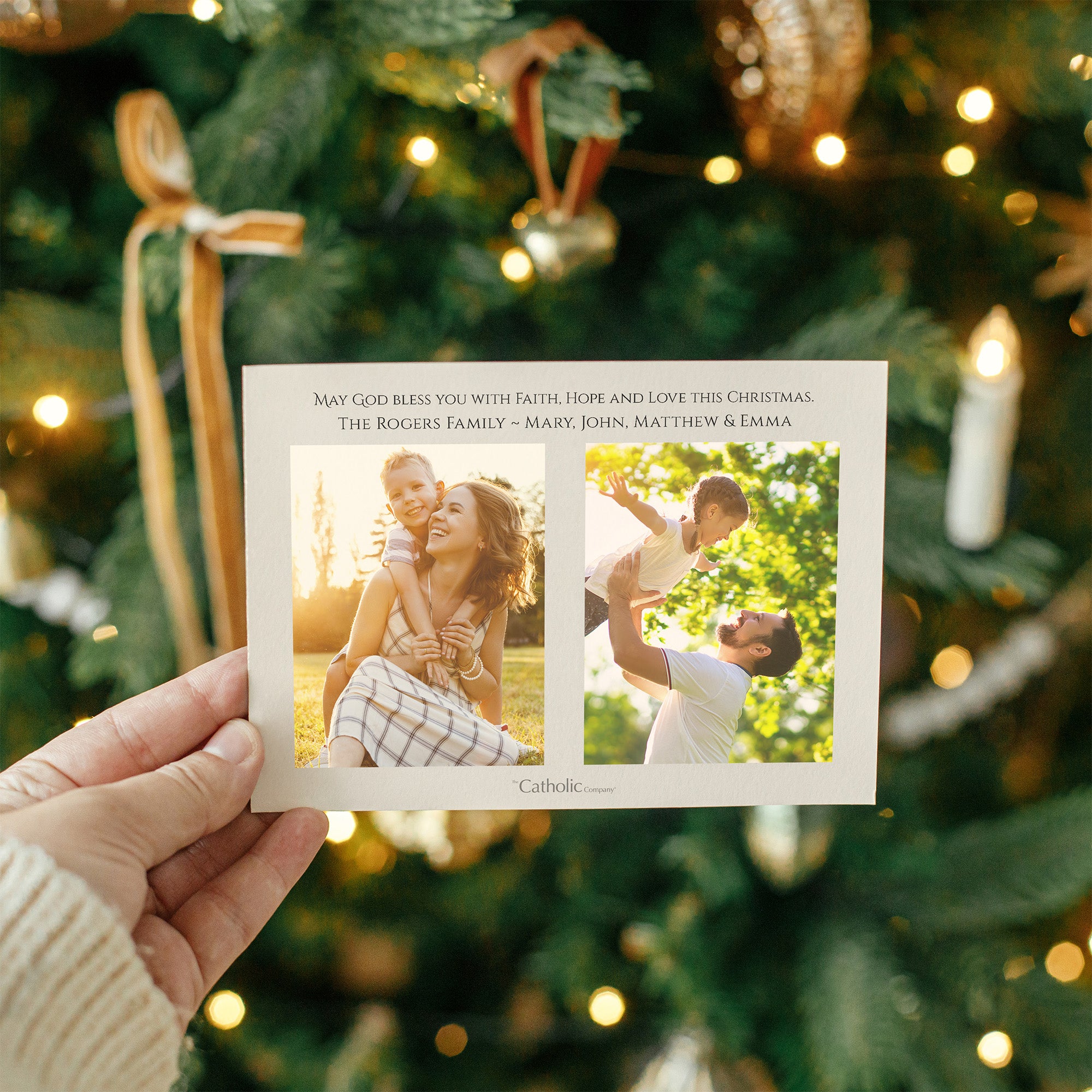 Personalized Faith Hope & Love Photo Christmas Cards