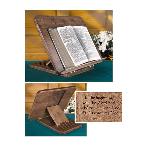 Bible Stand with Silk-Screened Verse