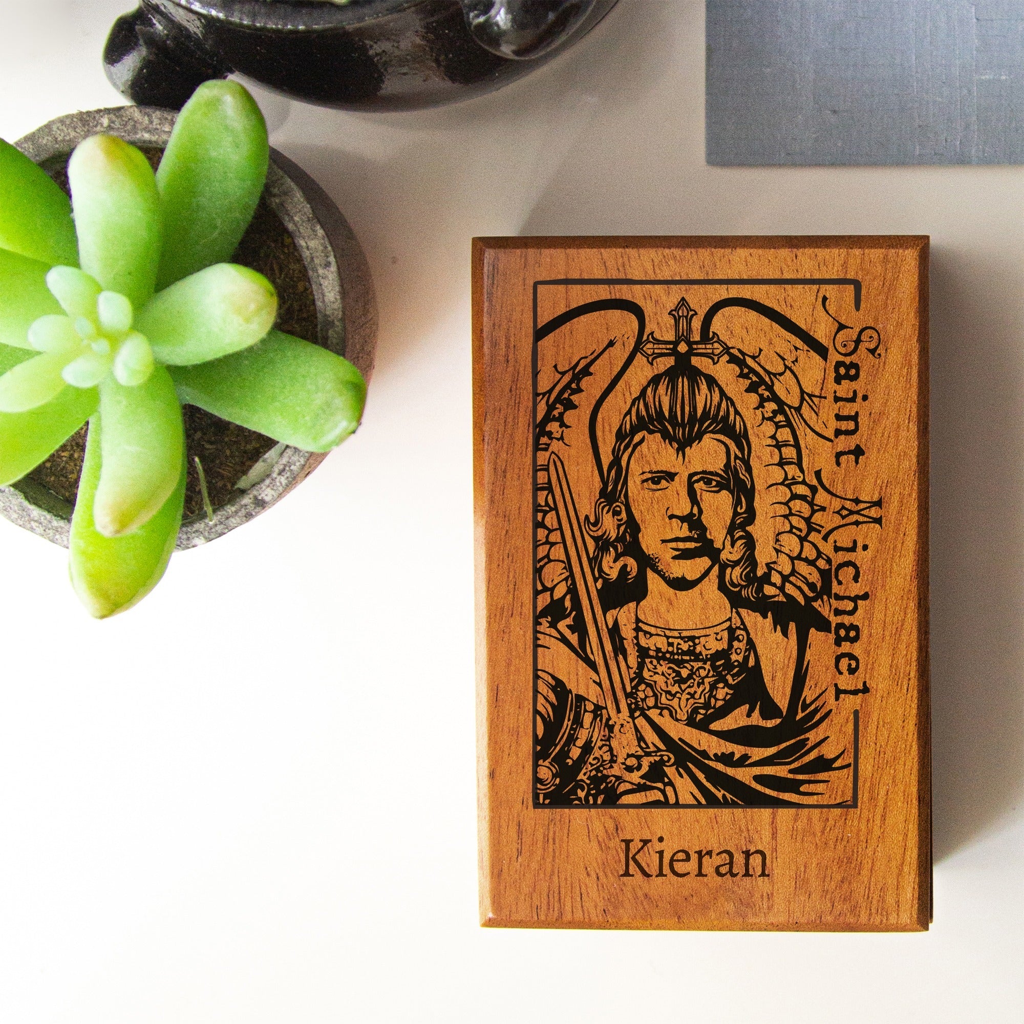 Personalized St. Michael Keepsake Box