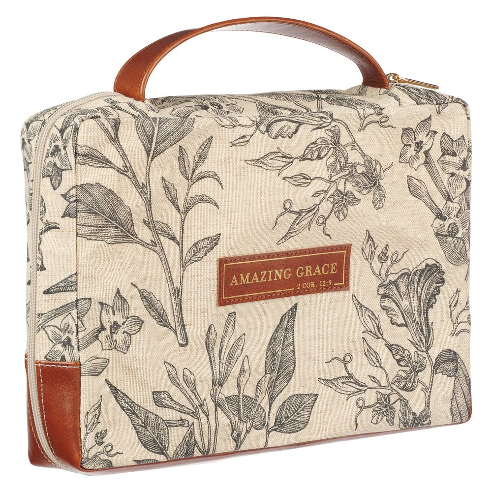 Amazing Grace Floral Canvas Bible Cover