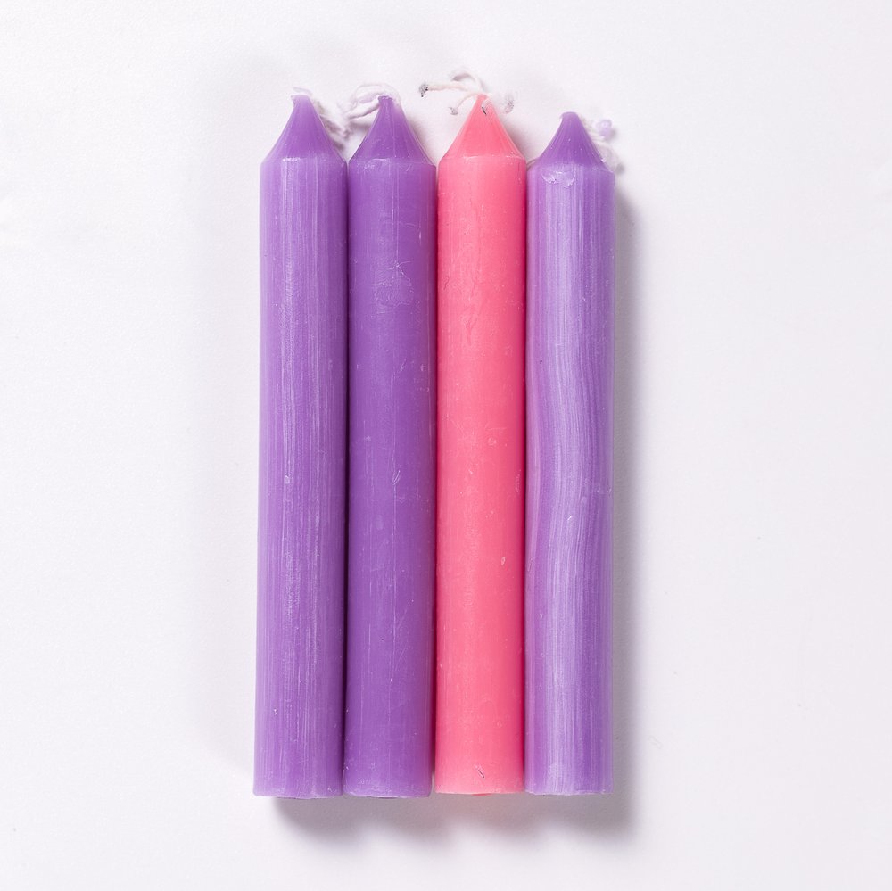 Mini Advent Taper Candles - Set of 4