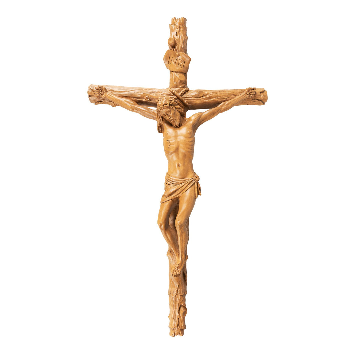 Rustic Wood Look Italian Crucifix - 22"