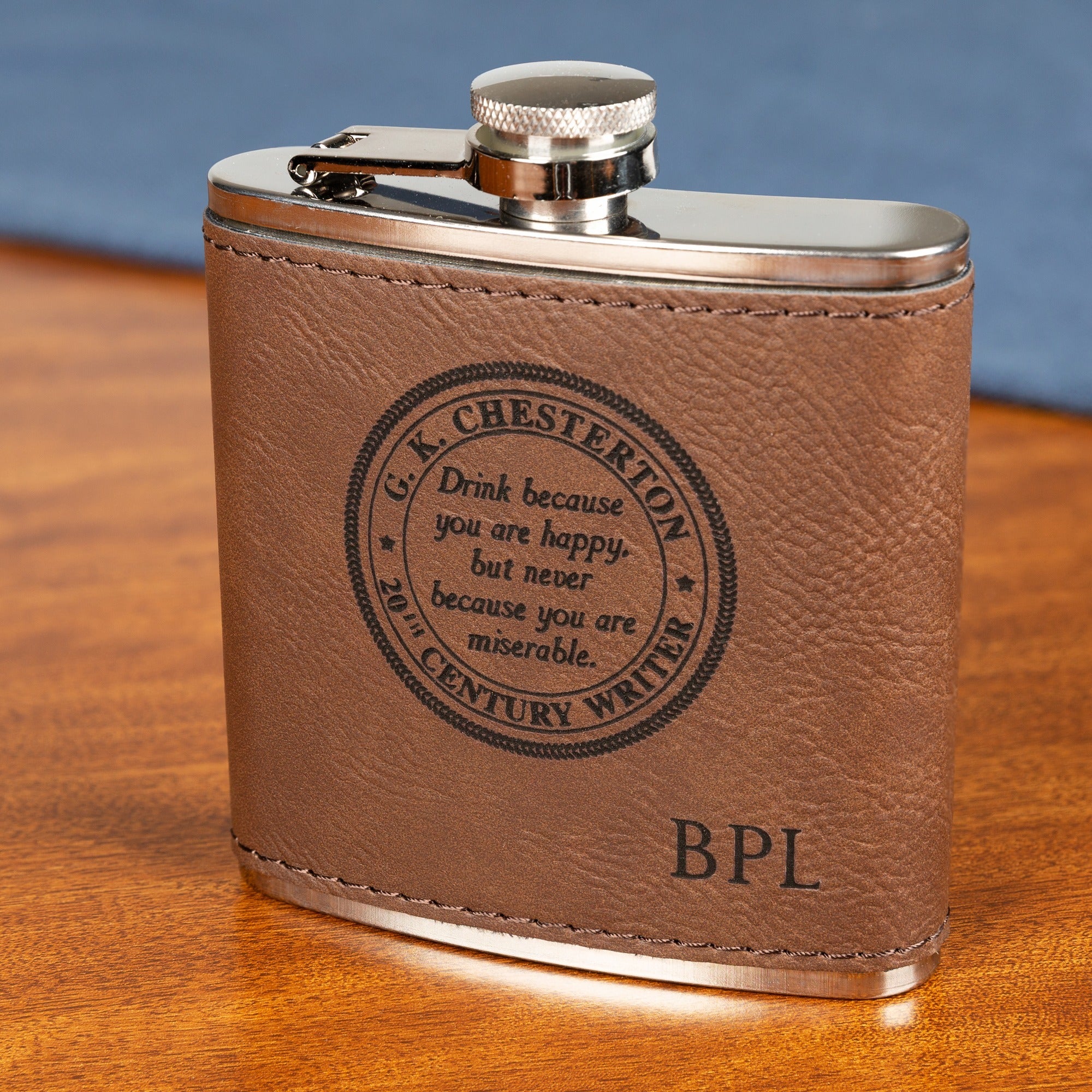 Personalized "Drink Because You are Happy" Flask