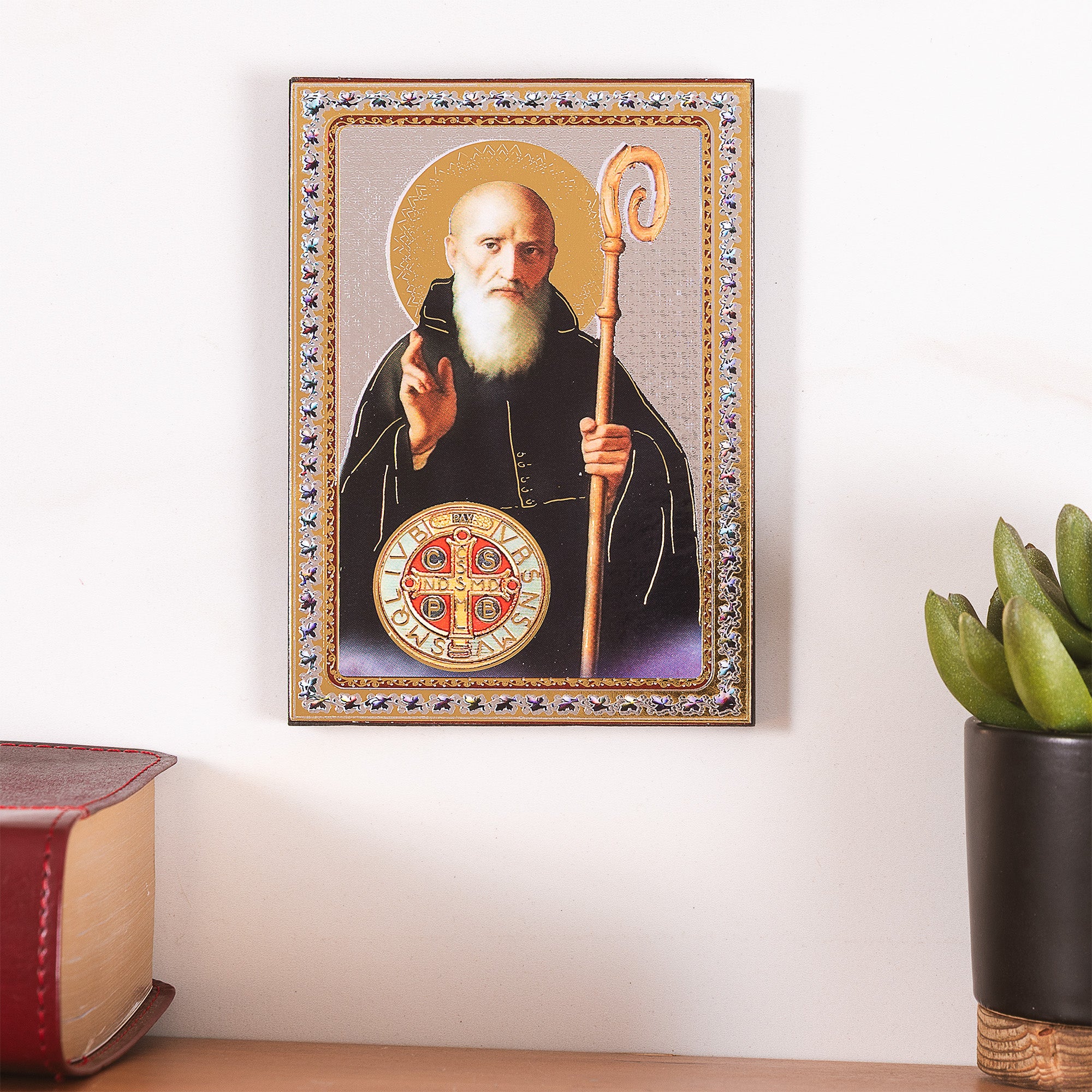 St. Benedict Icon Plaque - 5.5"