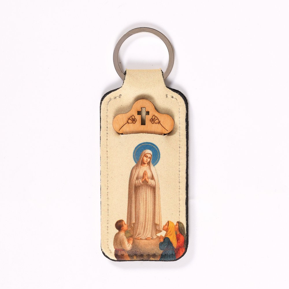 Our Lady of Fatima One-Decade Finger Rosary & Pouch Keychain