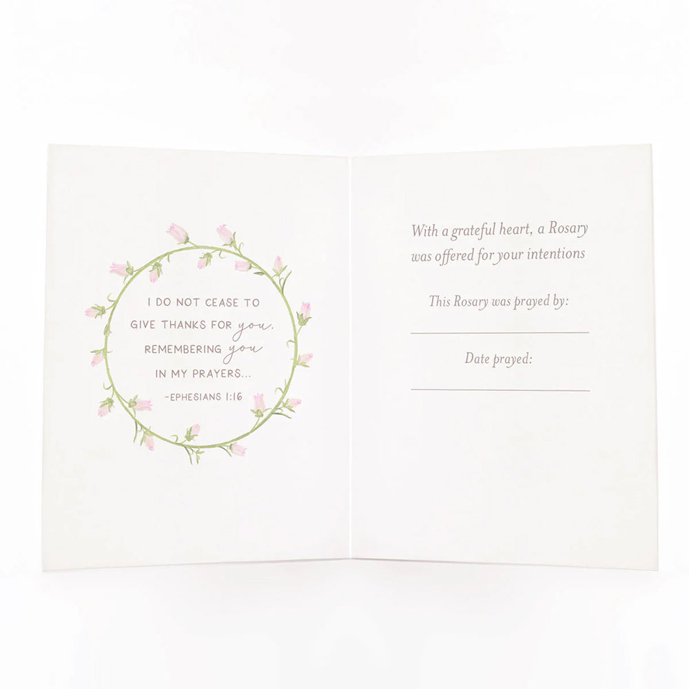 I Prayed a Rosary for  You Sunflower Bouquet Thank You Cards (4 Pack)