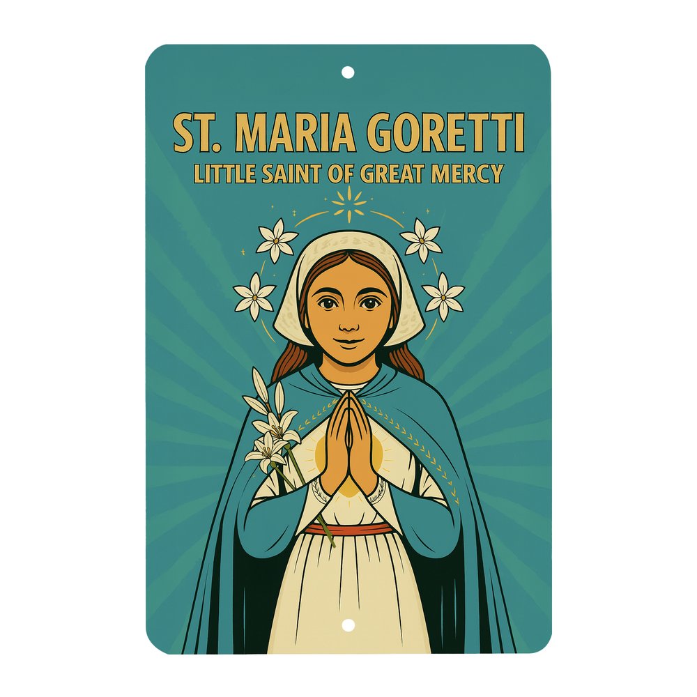 St. Maria Goretti Superhero Tin Sign