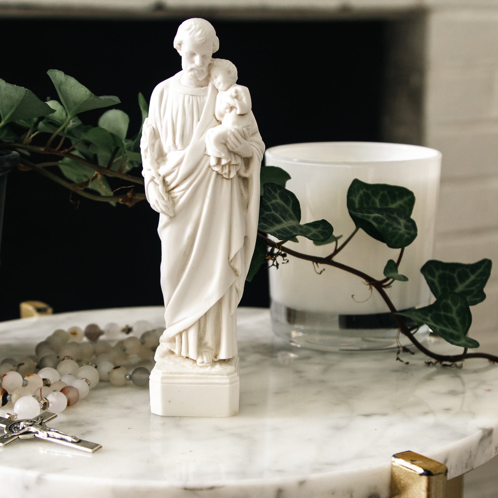 Ivory Finish St. Joseph Statue - 6"