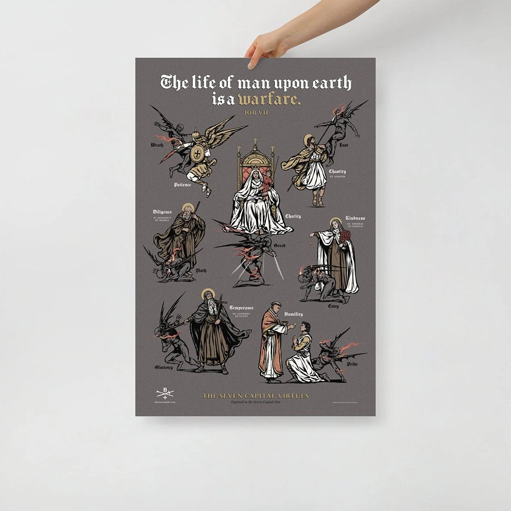 The Seven Capital Virtues & Sins Print - 8.5" x 11"