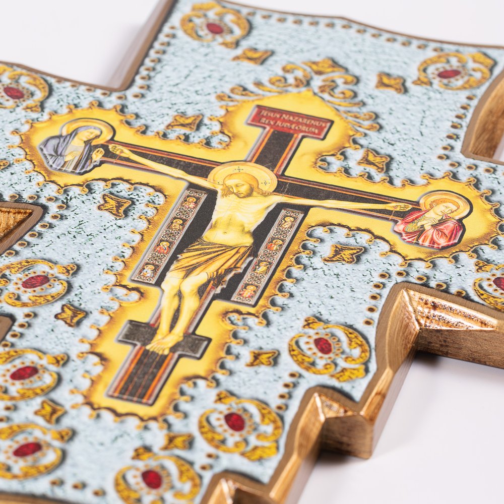 Florentine Style San Damiano Wood Crucifix - 11.8"