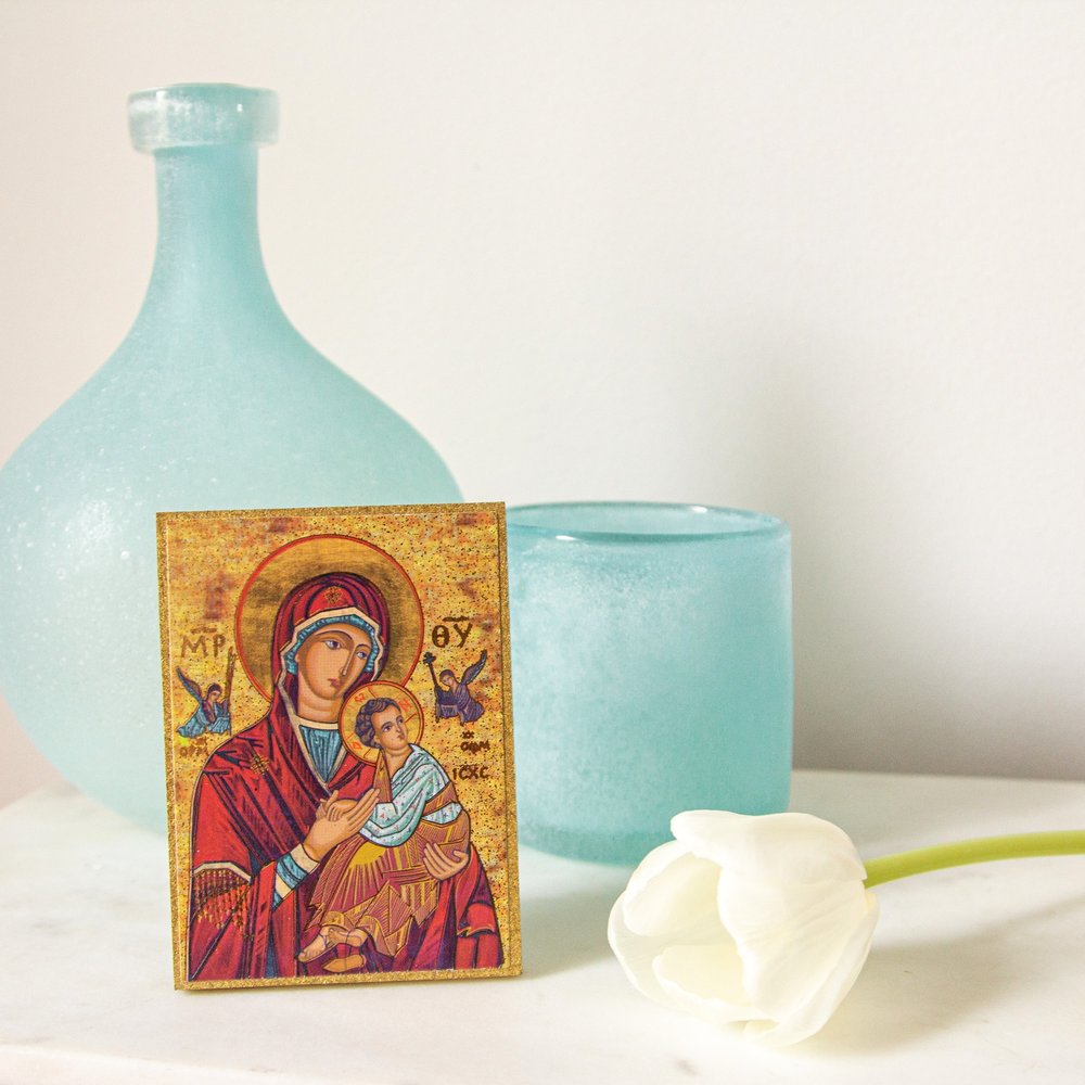 Our Lady of Perpetual Help Italian Miniature Icon