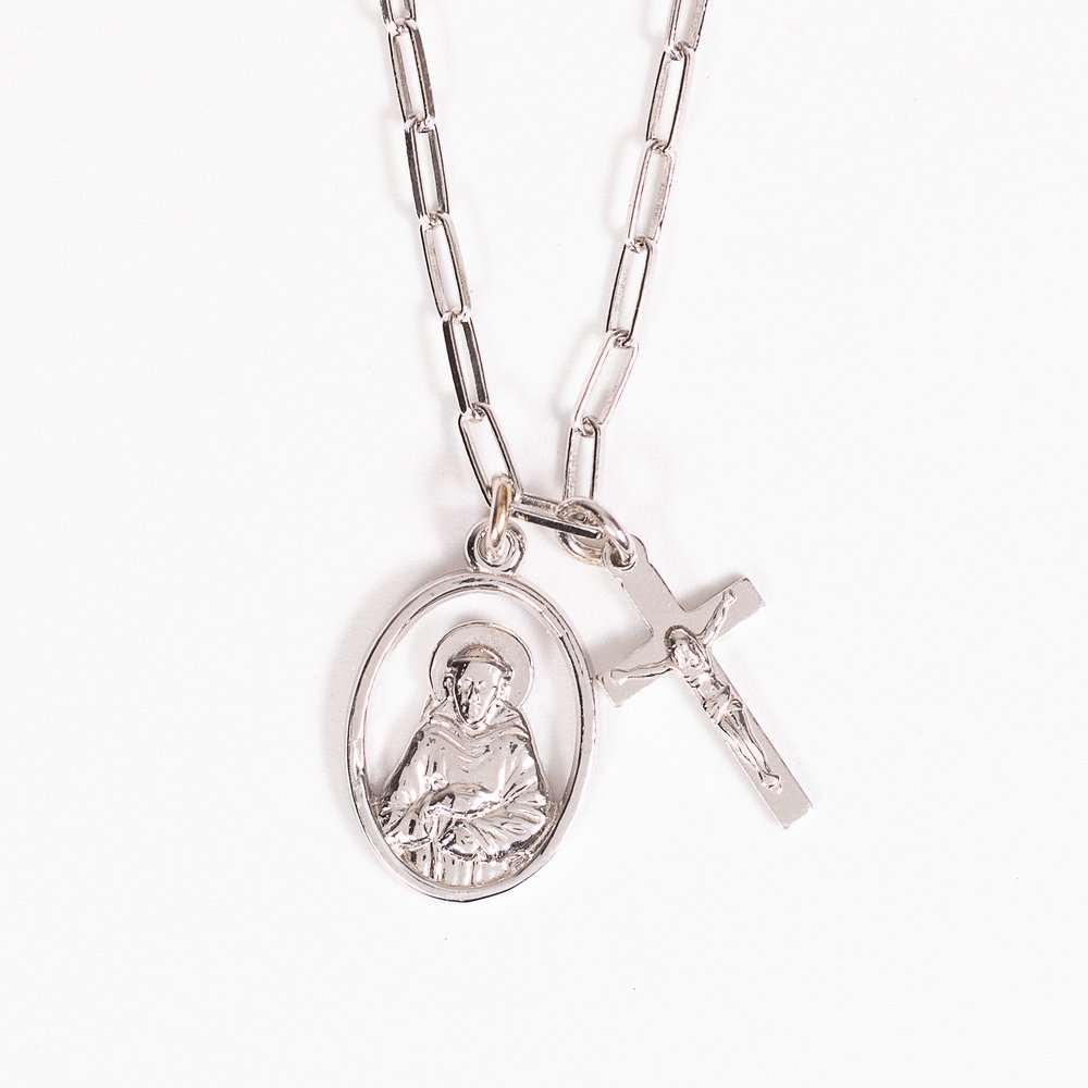 St. Francis Medal & Crucifix Necklace