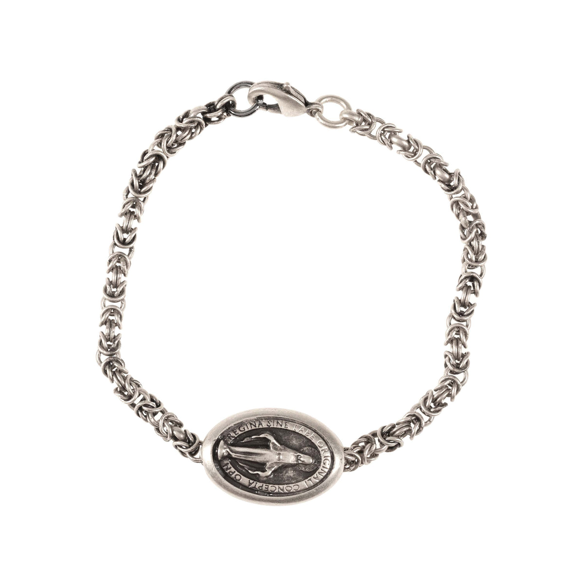 Miraculous Medal Bracelet with Byzantine Chain