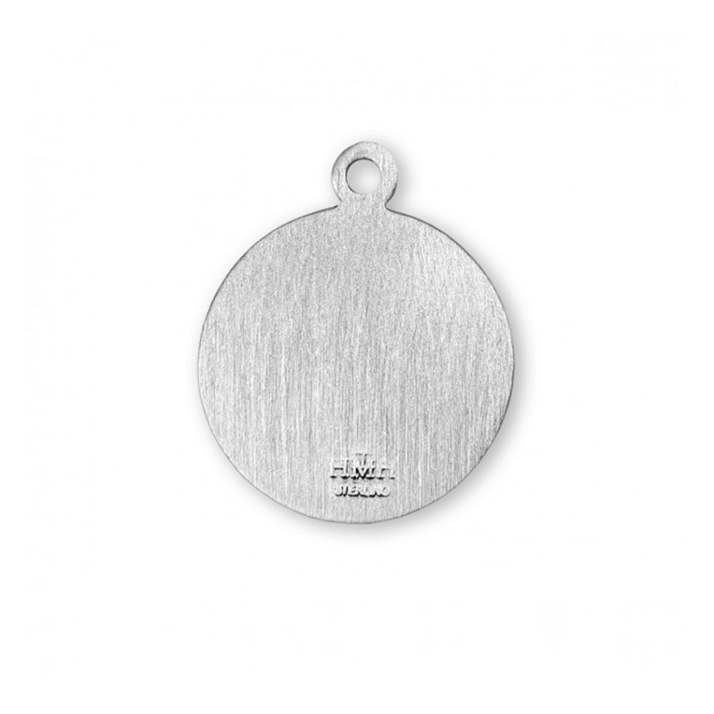 Petite Silver Round St. Dymphna Necklace
