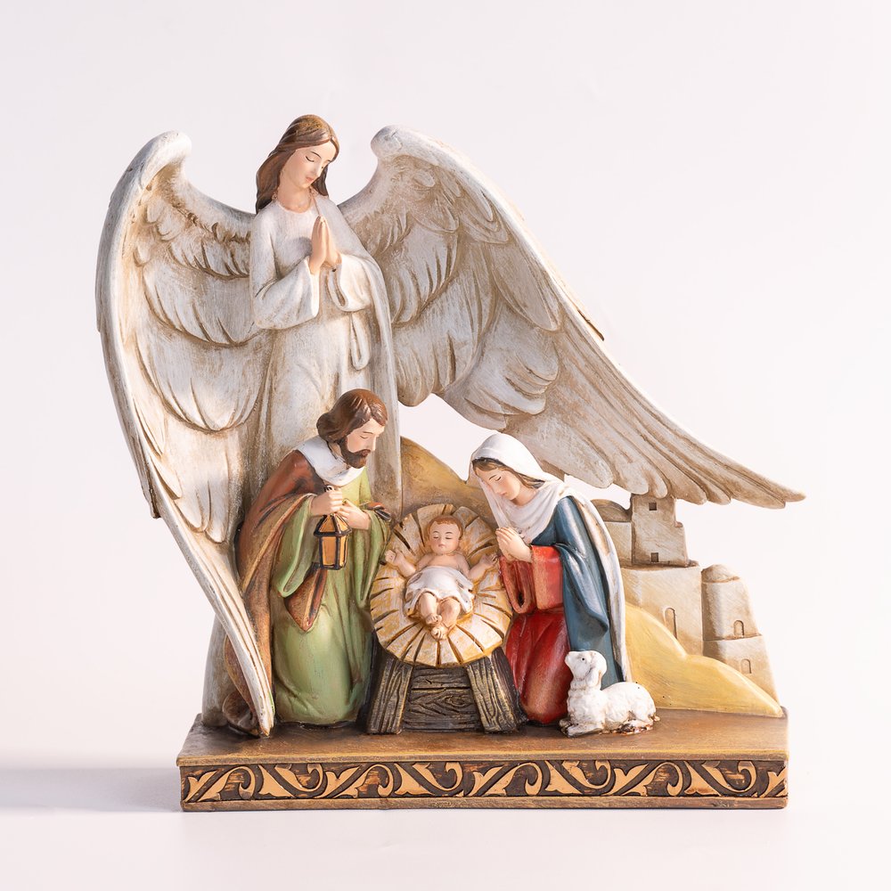 Nativity with Angel Figurine