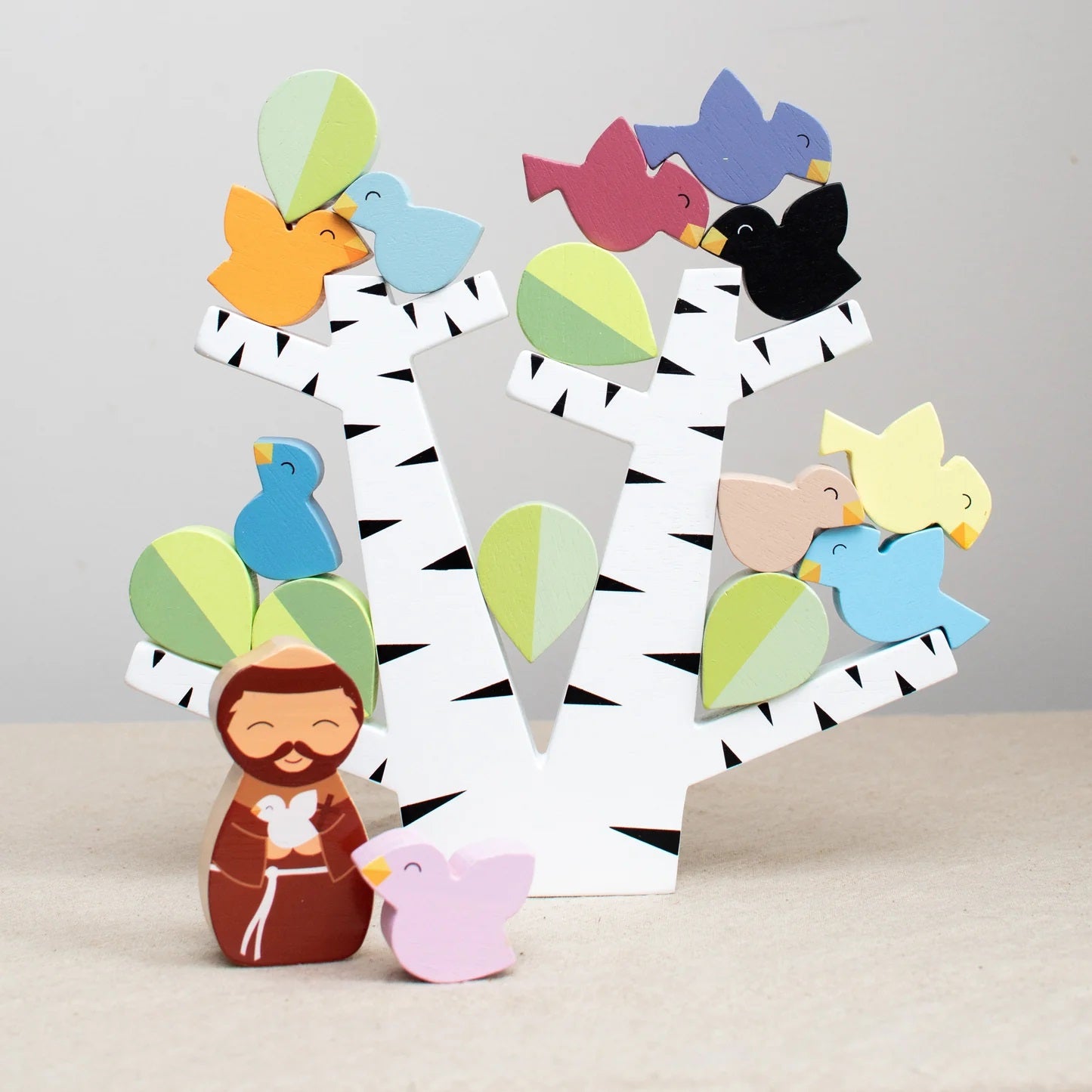 St. Francis Preaches To The Birds Wooden Stacking Toy Game