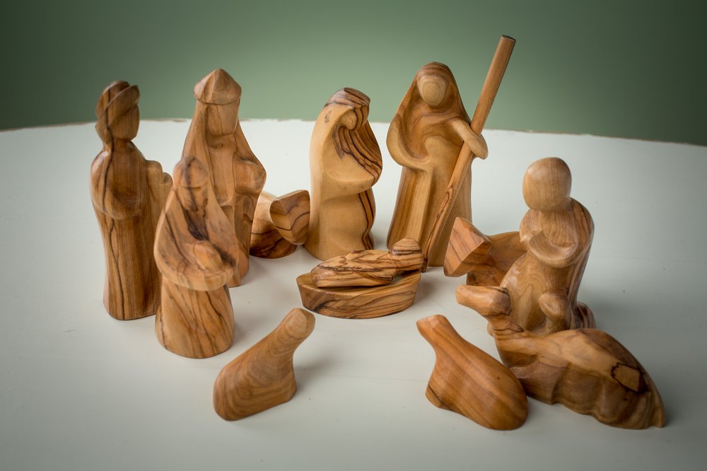 Holy Land Rustic Grotto Nativity Figurines - 13 Pieces