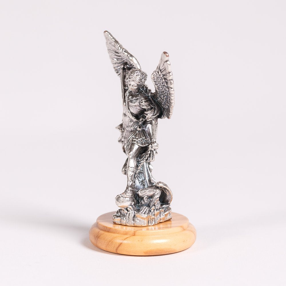 St. Michael Figurine on Olivewood Base - 2.64"