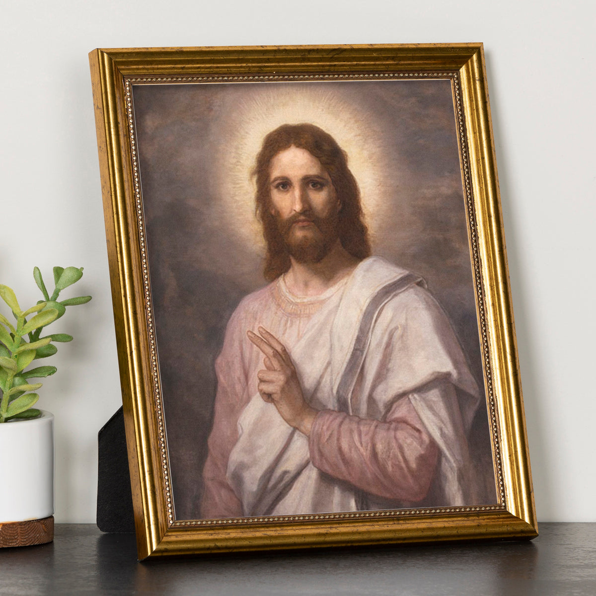 Christ the Savior Antique Gold Framed Print - 8