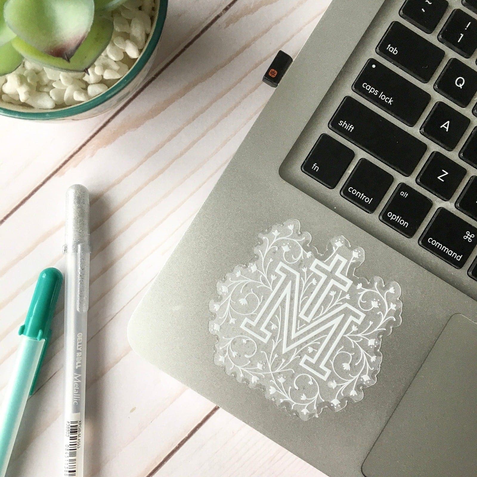 Clear Marian Cross Vinyl Sticker