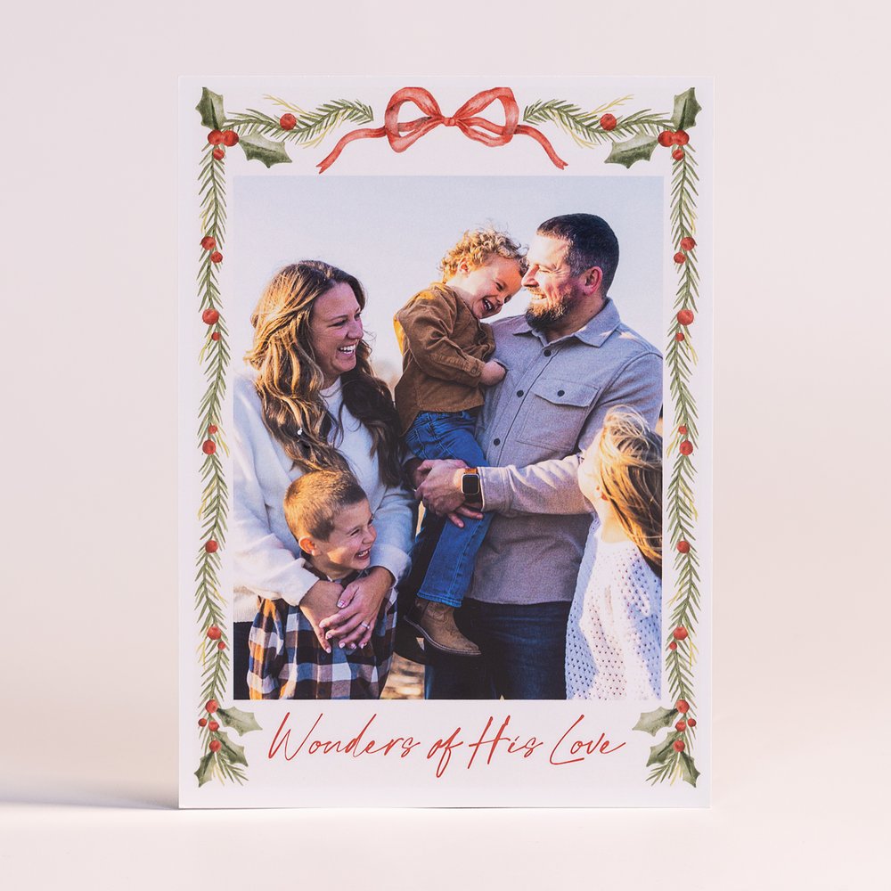 Wonders of His Love Personalized Photo Christmas Card