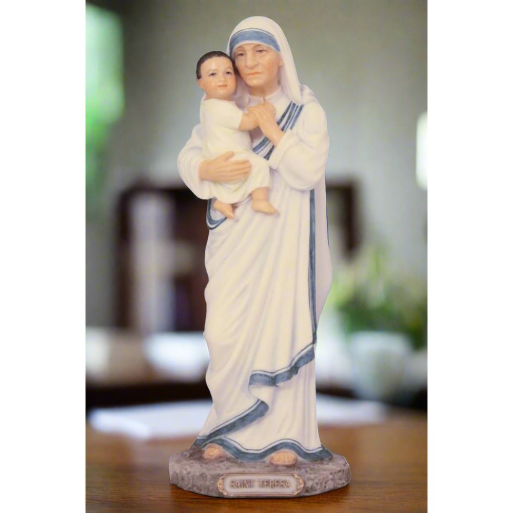 Hand Painted St. Mother Teresa of Calcutta Statue - 8"