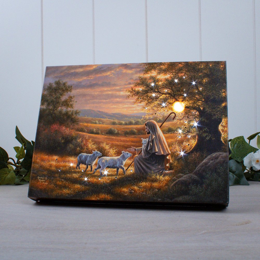 Come Unto Me Lighted Tabletop Canvas