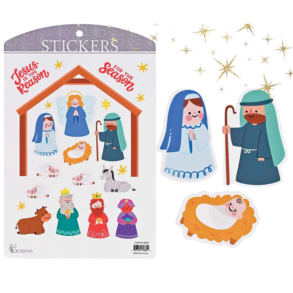 Kids Nativity Collection Vinyl Stickers - 6 Sheets