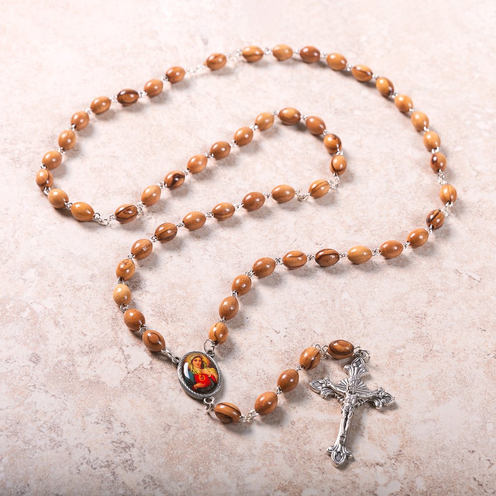Holy Land Immaculate Heart of Mary Olive Wood Rosary