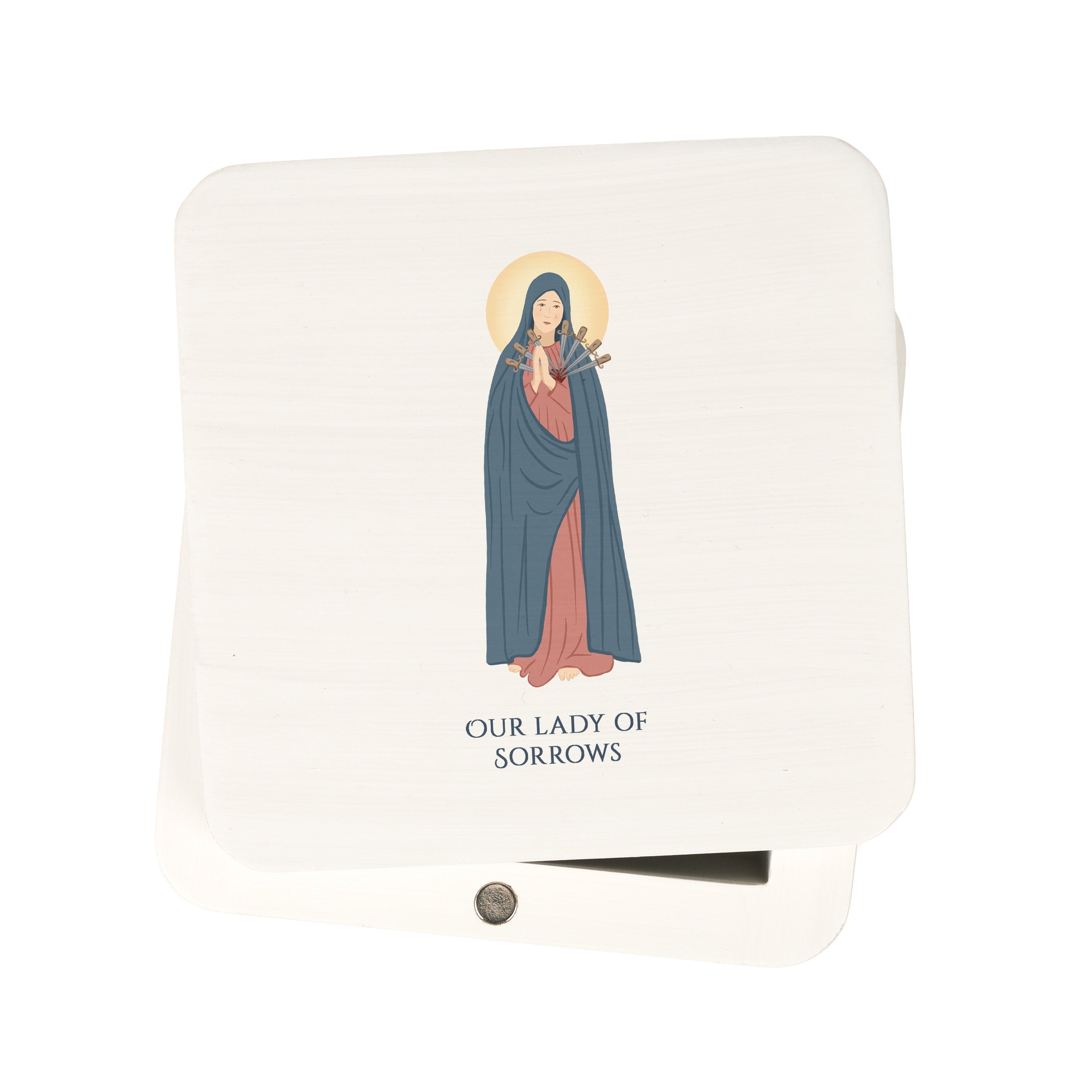 Our Lady of Sorrows White Magnetic box