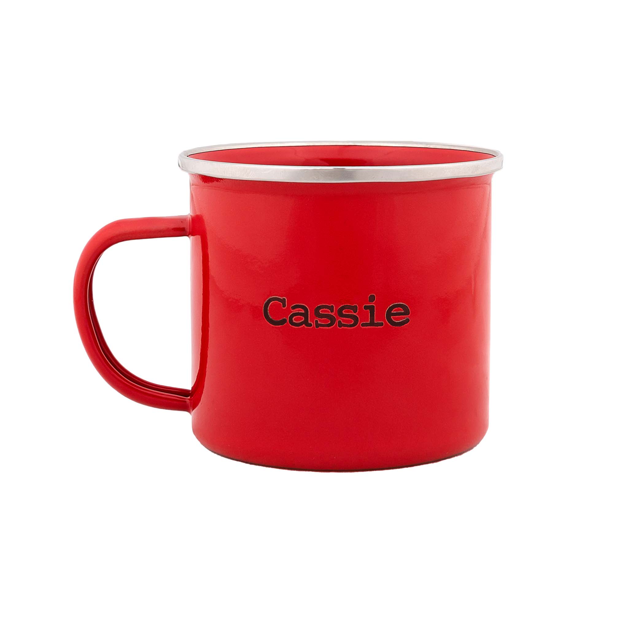 Personalized Red Enamel Love Cup