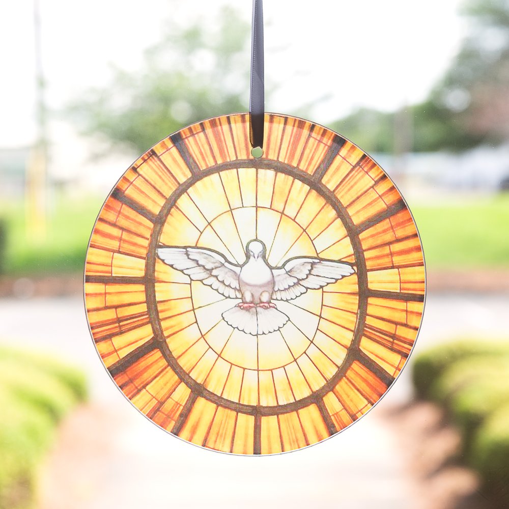 St. Peter's Basilica Dove Window Glass Suncatcher - 6"