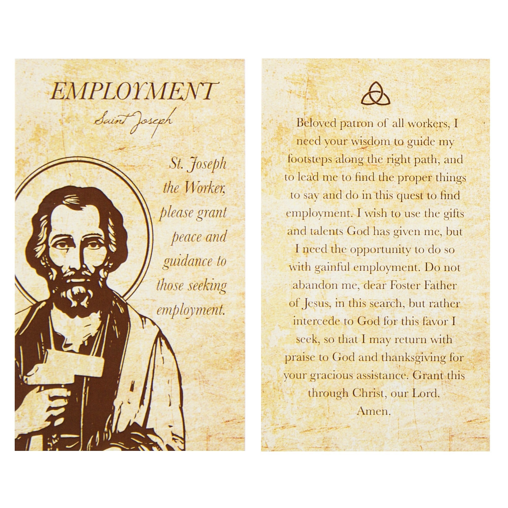 St. Joseph the Worker - Unemployment Prayer Card