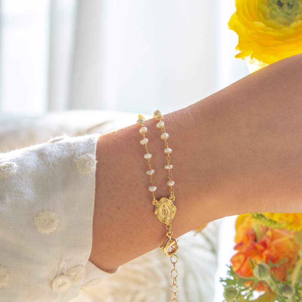 Two-Strand Pearl Opalite Marian Bracelet