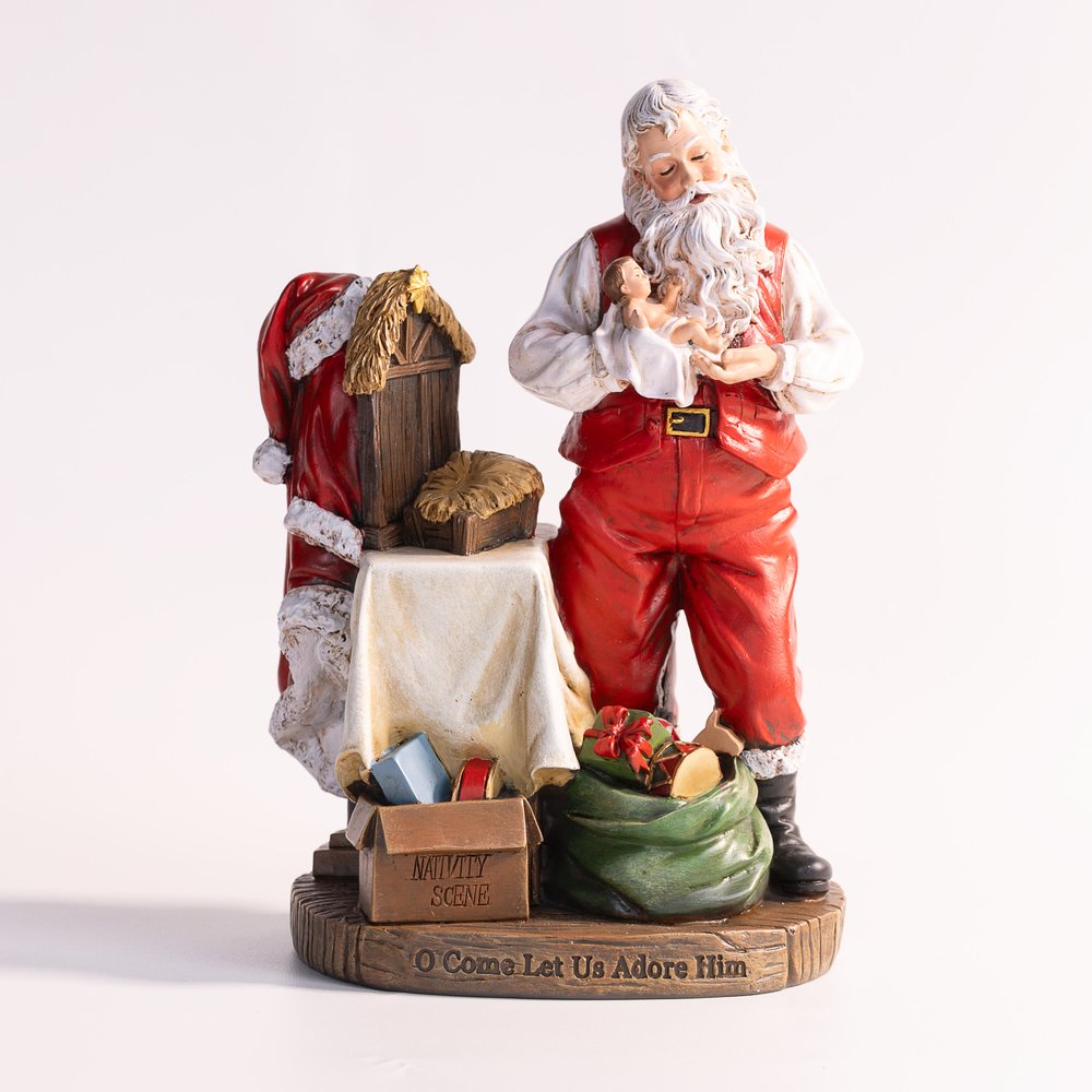 Adoring Santa Figurine