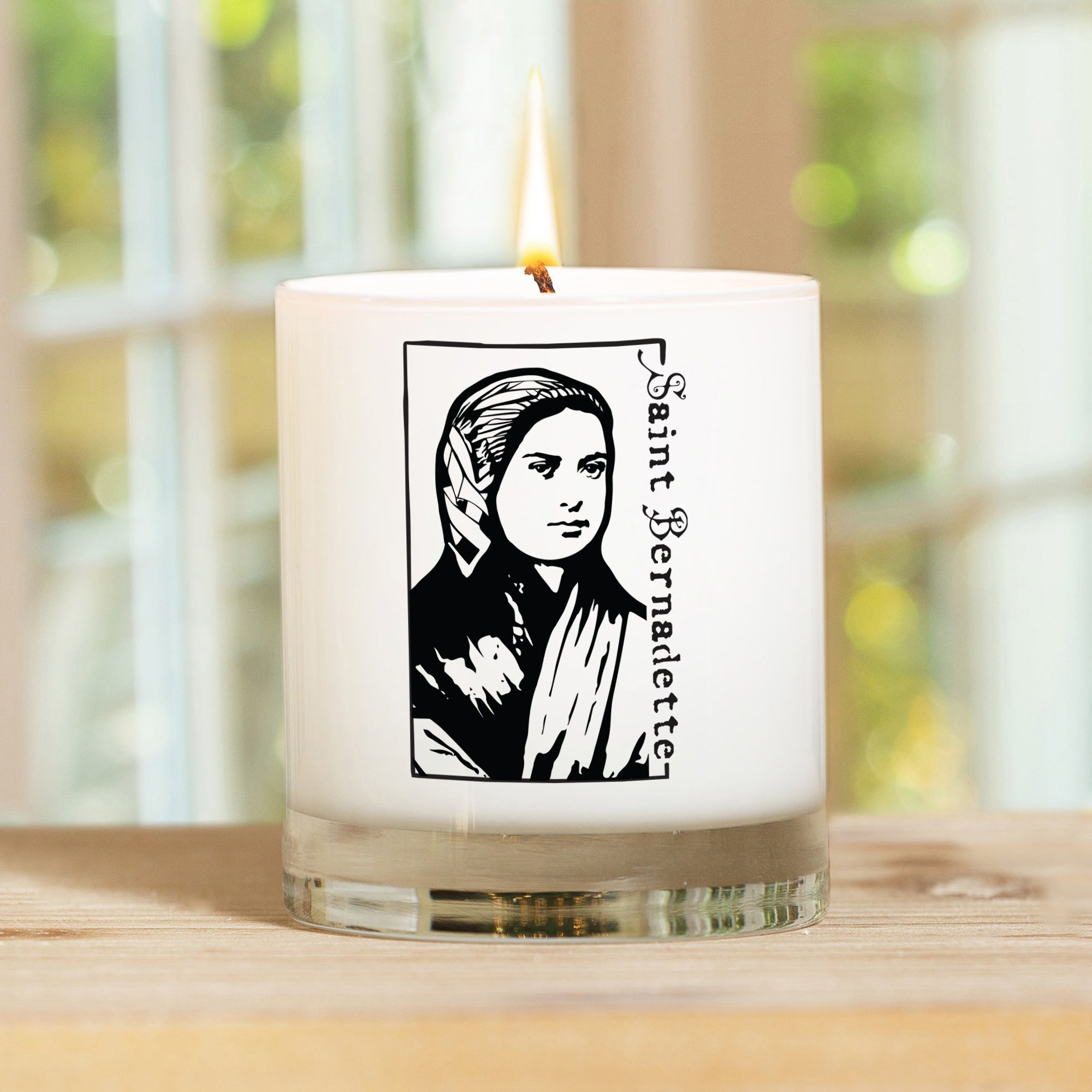 Personalized St. Bernadette Confirmation Candle